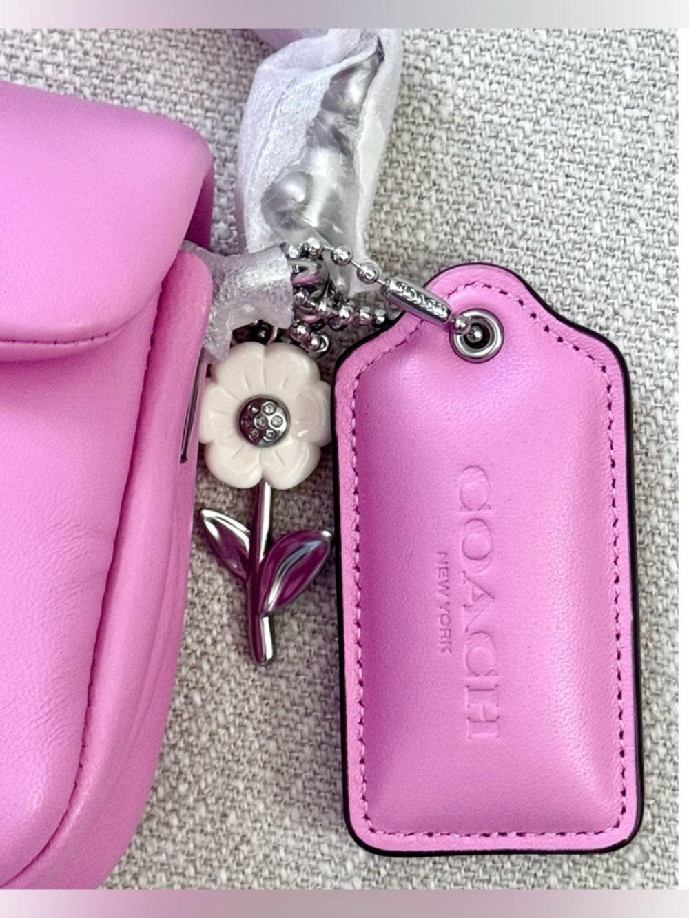 COACH “The Summer I Turned Pretty” Pillow Tabby Shoulder Bag 20, VIVID PINK - Picture 5 of 16